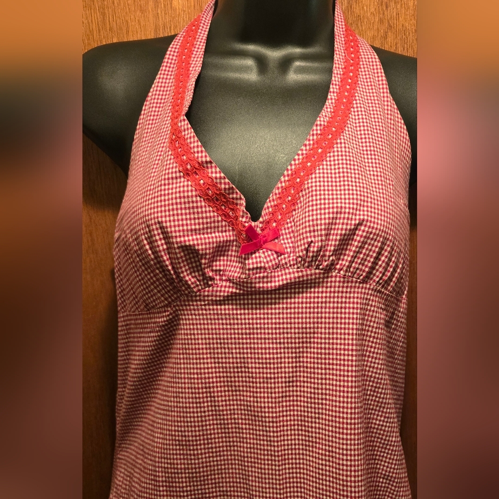 Lucky 13 Pinup Vintage Red&White Gingham Dress SzL - Picture 3 of 10